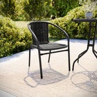 Flash Furniture Black Rattan Indoor-Outdoor Restaurant Stack Chair-Stacks up to 23 Chairs High
