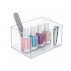 Azar - Petit bac de rangement empilable en plastique - 2,5 po x 4,25 po - Transparent - Paquet de 4-4