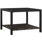 Outsunny - Outdoor Table basse d’extérieur en rotin avec plateau en verre trempé, étagère de rangement, cadre en acier-Le design moderne en rotin améliore l'esthétique du jardin et complète le style de la maison  