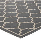 Modway - Avena Treillis en quadrifolie marocain intérieurs et extérieurs Tapis de 5 pi l x 8 pi L - Gris et beige-Résistant aux taches / Facile à nettoyer