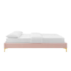 Modway Sutton Performance Velvet Twin Bed Frame - Pink-Stain-Resistant Performance Velvet