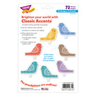TREND enterprises Garden Birds Classic Accents Variety Pack - 4.5"  - 72 Pack-Durable and reusable. 6 colours, 12 of each. 72 pieces, about 4" x 6"