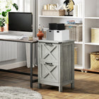 HOMCOM 2-Drawer Letter/A4 Filing Cabinet - Stone Grey-Anti-tipping device enhances safety and stability in your workspace
