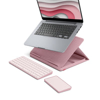 Logitech Casa Pop-Up Desk - Bohemian Blush-My Work. My Life. My Home: With Casa Pop-Up Desk, you decide where comfy, focused work happens in the home, when the workday is done, place this folding desk out of sight, out of mind 