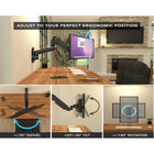Mount-It! Heavy-Duty Monitor Wall Mount with Gas Spring Arm - Fits Monitors up to 49"-Securely holds standard and ultrawide monitors up to 44 pounds