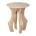 Zuo Eda Side Table - White/Natural-Colour: White/Natural