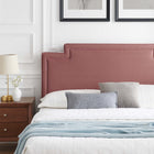Modway Liva Performance Velvet King Bed - Dusty Rose-Wood Slat Support System