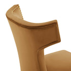Modway Curve Performance Velvet Dining Chairs - Cognac - 2 Pack-9
