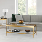 Hudson&Canal Alexis 45"W Rectangular Coffee Table - Brass-Features easy assembly