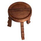 Modway Sorrel Carved Wood Stool - Walnut-Simple Assembly Required