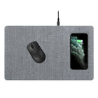 General Supply Goods + Co Fabric/Suede Qi Charging Mouse Pad - Grey Herringbone-Output Power: 5W/7.5W/10W