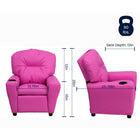 Flash Furniture Contemporary Hot Pink Vinyl Kids Recliner with Cup Holder-Plush Padded Back