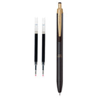 Zebra Sarasa Grand  Retractable Gel Ink Pens with 2 Reffils - 0.5 mm Tip - Sepia Black Barrel - Black Ink-Convenient, easy push clip