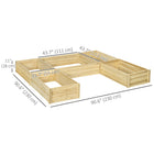 Outsunny 5-Section Wood Raised Garden Bed Kit - 91" L x 91" W x 11" H - Natural-Protective varnish for outdoor durability 