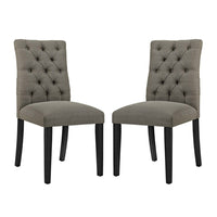 Modway Duchess Fabric Dining Chair - Granite - 2 Pack-Dense Foam Padding for Comfort