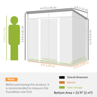 Outsunny Outdoor Storage Shed with Foundation Kit - 6.5' x 4' - Light Grey-Easily enter and exit with space-saving sliding doors, lockable for security, keys included
