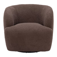 Zuo Govan Swivel Chair - Brown-Shearling style fabric