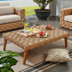 Modway - Thames Patio extérieur en osier Terrasse extérieure Rotin Table basse - Naturel-Conception à profil bas