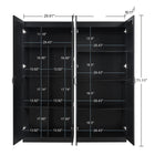 Manhattan Comfort Cornelia 59.22" 2-Piece Modern 11-Shelf Storage Closet - Black-Section 1 Includes 1 Wide Fixed Upper Shelf and 6 Adjustable Shelves. Section 2 Includes 4 Wide Shelves with Adjustable Features