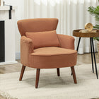 HOMCOM Accent Chair with Thick Seat for Living Room - Orange-Soft corduroy fabric and extra lumbar pillow offer an optimal seating experience 
