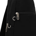 Bugatti Sling Bag with lockable zippers- Black-13.50"H x 6.75"L x 3.75"D