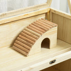 PawHut - Cage en Bois pour Hamster 3 Niveaux avec Toit Ouvrable - Bois Naturel-Couleur : Bois naturel