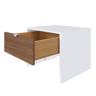 Nexera Axel Nightstand With 1-Drawer - White & Walnut-Scratch, stain and water resistant melamine top panel
