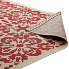 Modway - Ariana Treillis floraux vintage à l’intérieur et à l’extérieur Tapis de 5 pi l x 8 pi L - Rouge et beige-Haute densité / Tissé à la machine