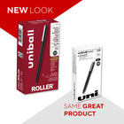 uni-ball Roller Rollerball Pens - 0.5mm - Black - 12 Pack-Quick-drying roller pens produce neat and precise strokes for intricate writing, allowing you to write effortlessly without smudges or smears