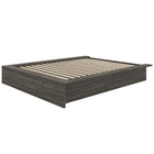 Nexera James Platform Bed - Queen Size - Grey Oak-Sleek Minimalist Design: Gey oak platform bed frame crafted from engineered wood for contemporary elegance