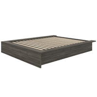 Nexera James Platform Bed - Queen Size - Grey Oak-Sleek Minimalist Design: Gey oak platform bed frame crafted from engineered wood for contemporary elegance