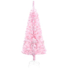 HOMCOM - Sapin de Noël artificiel fin floqué avec base en acier - Rose-Aspect naturel et sain avec une jolie teinte rose 