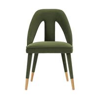 Manhattan Comfort - Chaise de salle à manger moderne Neda 53 cm en velours capitonné - Vert olive-Chaise de salle à manger moderne pour salle à manger et usage de chaise de travail