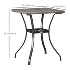 Outsunny - Table à manger de patio en osier avec trou pour parasol, gris clair-Conçue pour une utilisation durable  