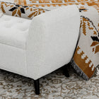 HOMCOM Upholstered Storage Bench with Armrests - Cream White-Suitable for the entryway, window side, and living room