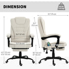 Vinsetto 7-Point Vibration Massage Office Chair with Footrest and Swivel Wheels - Beige-Retractable footrest so you can prop your feet up while you lay back