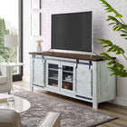 Modway Bennington 71" Rustic Sliding Door TV Stand - White-Particleboard Construction