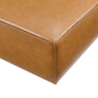 Modway Restore Vegan Leather Ottoman - Tan-Chair Weight Capacity: 440 lbs.