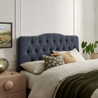 Modway Annabel Premium Linen Blend King Headboard - Denim-Wood Blend Frame
