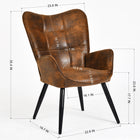 Homy Casa Guest & Reception Chairs - Suede Brown Fabric-Gently curved armrests enhance sitting comfort.