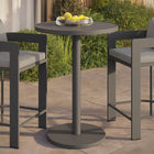 Modway - Tahoe Table de bar extérieure en aluminium ronde - 31 po - Gris-Plateau à lattes