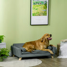 PawHut Modern Dog Sofa with Removable Pillow - Grey-Cushion to sit comfortably. Its cover is removable and washable 