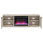 Hudson&Canal Mansfield TV Stand with 26" Crystal Fireplace for TV's up to 78" - Alder White-The top has a weight capacity of 75lbs, lower shelves can hold 25lbs each