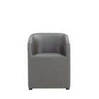 Manhattan Comfort - Lot de 2 fauteuils de salle à manger modernes Anna ronds 23,23 po en similicuir - Étain-Capacité de charge : 136 kg