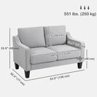 HOMCOM Loveseat Sofa with Pocket Spring - Light Grey-Modern aesthetic that complements contemporary decor