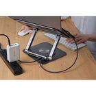 Adam Elements Hub Stand Pro 6-in-1 USB-C Hub - Laptop Stand - Grey-Enhanced Stability: Extended silicone rubber pads on the surface and bottom add friction for stability and safety of both the laptop and the stand