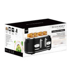 JS Gourmet Retro Collection 4-Slice Extra-Wide Slot Toaster - Black-Stainless steel body