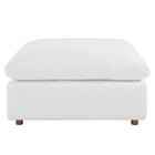 Modway Commix Down Filled Overstuffed Ottoman - Pure White-Assembly Required