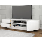 Nexera Marble 72" TV Stand With 2-Drawers And Cabinet - White-Fits TV screen up to 80-inch