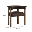 Modway - Imogen Performance Velvet Chaises de salle à manger en tonneau Ensemble de 2 - Brun chocolat brun foncé-Pieds en bois